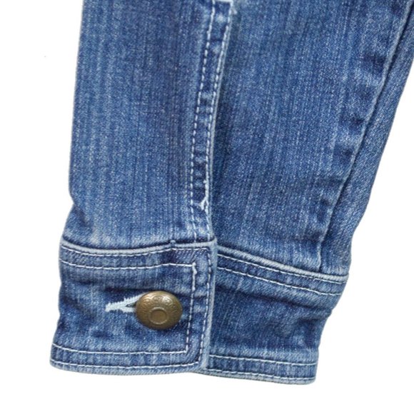 LIVE A LITTLE Blue Embroidery Embellished Long Sleeve Jean Jacket M - Picture 10 of 13